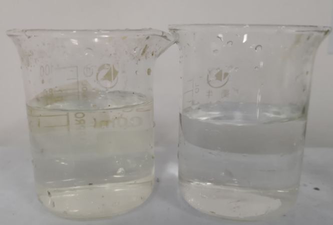aw water (left) and effluent (right)