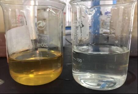 Raw water (left) and final effluent (right) Raw water (left) and final effluent (right)