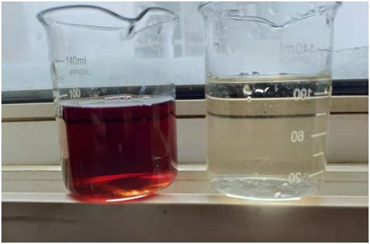 Appearance of Adsorbed Inlet Water (left) and Adsorbed Outlet Water (right) Appearance of Adsorbed Inlet Water (left) and Adsorbed Outlet Water (right)